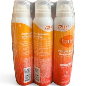 Lume Whole Body Deodorant Spray - Clean Tangerine (72Hr) 3 Pack
